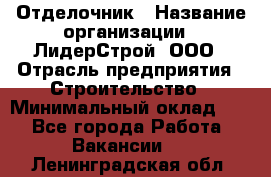 Отделочник › Название организации ­ ЛидерСтрой, ООО › Отрасль предприятия ­ Строительство › Минимальный оклад ­ 1 - Все города Работа » Вакансии   . Ленинградская обл.